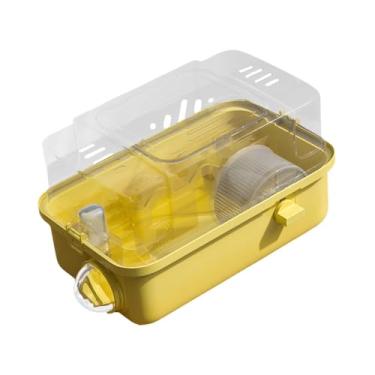 Imagem de Fenteer Gaiola para hamster Habitat Transparente Grande 2 Camadas Casa Gaiola para animais pequenos, para ratos Gerbils Porquinhos-da-índia Pequenos, Amarelo