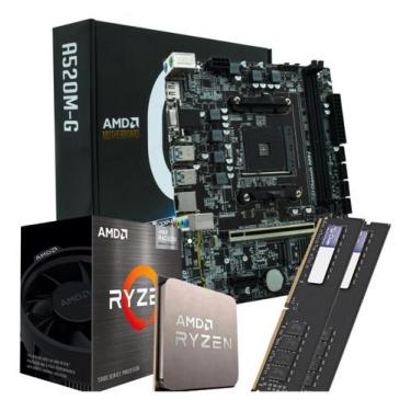 Imagem de Kit Upgrade Amd Ryzen 5 5600gt + A520m + 16gb 3200mhz - Option Soluçõe