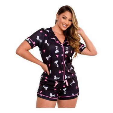 Imagem de Pijama Americano  Curto Pós Cirúrgico E Amamentação Snoopy - DAKIDAI, 