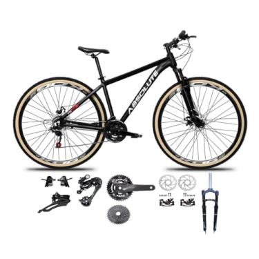 Imagem de Bicicleta Aro 29 Absolute Nero 5 Kit 2x9 Gta Sunrun Freio Disco K7 Garfo com Trava Pneu Faixa Bege (Preto, 15)