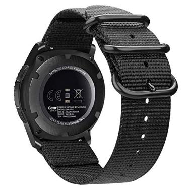 Imagem de Fintie Pulseiras compatíveis com Samsung Galaxy Watch 3 de 45 mm / Galaxy Watch 46 mm / Gear S3 Classic/Frontier, pulseira de nylon de tecido macio de 22 mm, pulseira esportiva de substituição ajustáv