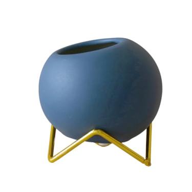 Imagem de Vaso de Cerâmica HealLILY Suculenta, Vaso de Cacto, Vaso de Cerâmica, Vaso de Cerâmica para Decoração de Casa (Azul)