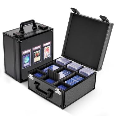 Imagem de Kabinka Graded Card Storage Box with Display Window for PSA/CGC Holder, TSA Combination Lock Trading Deck Case for Sports Cards, Storage Slab Case with 6+2 EVA Dividers for MTG/TCGs(Black)