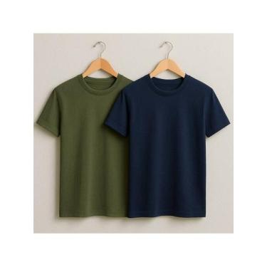 Imagem de Kit 2 Camisetas Básicas Streetwear Camisa T-Shirt Masculina Slim  Algo