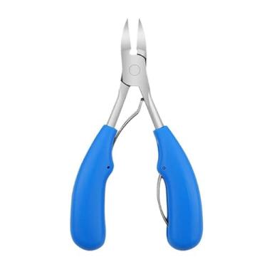 Imagem de Tesoura de cutícula de aço inoxidável para manicure e pedicure, cortador de unhas, azul, 12,5 * 8,3 cm