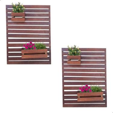 Imagem de Kit 2 Floreiras Verticais 60x80 Madeira Maciça - MHM Móveis Brasil