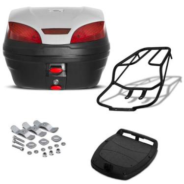 Imagem de Baú 30 Litros Pro Tork + Bagageiro Sansão Motos, PRATA, TITAN 150 2009