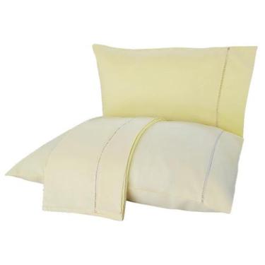 Imagem de Jogo de Cama Casal 3p Lençol sem Elástico + Fronha 100% Algodão Percal