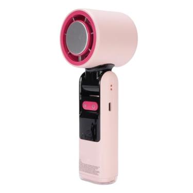 Imagem de Depisuta Ventilador Portátil Com Refrigerador de Gelo, 100 Velocidades Portátil Ajustável Portátil Turbo Fan Com Resfriamento de Gelo e Luz LED, LED Recarregável Digital Digital Fas (Rosa)