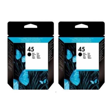 Imagem de 2x Cartucho Original 51645a 45 645 Preto 42ml Para Plotter