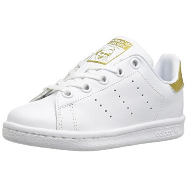 Imagem de Tênis infantil Adidas Originals Stan Smith, Footwear White/Footwear White/Gold Metallic, 6