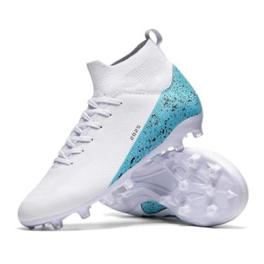 Imagem de TOPSFEBA Chuteiras de futebol para homens e mulheres, sapatos de futebol de interior, unissex, sapatos de beisebol juvenil, sapatos de rúgbi, adulto, AG FG TF, botas de futebol, largo, tênis de
