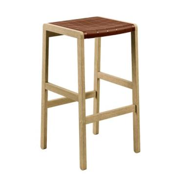 Imagem de Banqueta Alta Tramontina Potenza Marrom 75 cm Madeira Tauari Natural