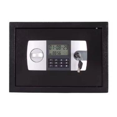 Imagem de Cofre Eletronico Senha Chave Porta Documentos Display Lcd Bandeja Chumbadores Com Suporte De Parede