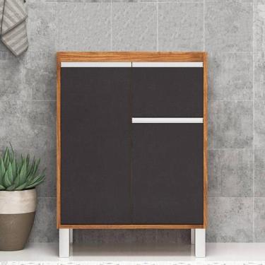 Imagem de Gabinete de Banheiro com Pés 60cm 2 Portas 2 Gaveta sem Cuba Soft Amên