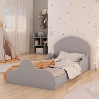 Imagem de Mini Cama Infantil Genialflex Nuvem com Grade de Proteção - Fendi