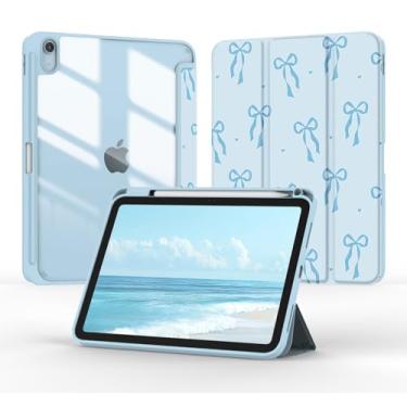 Imagem de Jarviwiin Capa para iPad 11 polegadas (A16) 2025 / iPad 10ª geração 2022 (11 polegadas), capa inteligente dobrável tripla para despertar/hibernar automática com traseira transparente/suporte de lápis