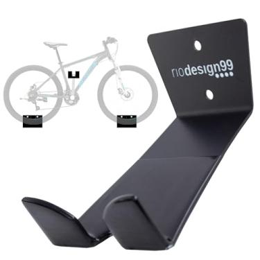 Imagem de rio design99 – suporte de bicicleta parede horizontal preto - speed, mtb, mountain, suporte bike, gancho, suporte pneu