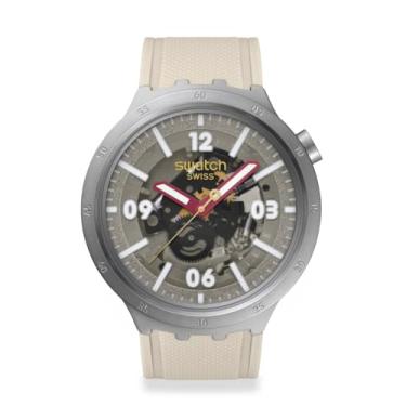 Imagem de Swatch Relógio casual unissex bege aço inoxidável quartzo momento confiante, Momento de confiança