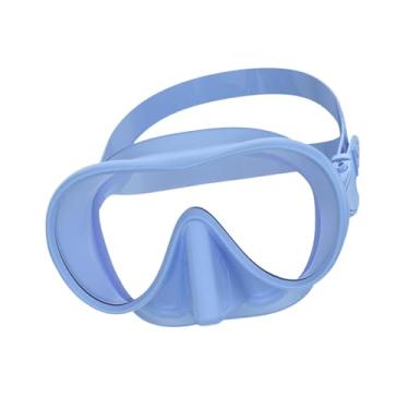 Imagem de rockible Máscara de mergulho com snorkel, óculos antiembaçantes, óculos de natação, com proteção nasal, máscara de natação para áreas externas, piscina, praia, Azul Claro