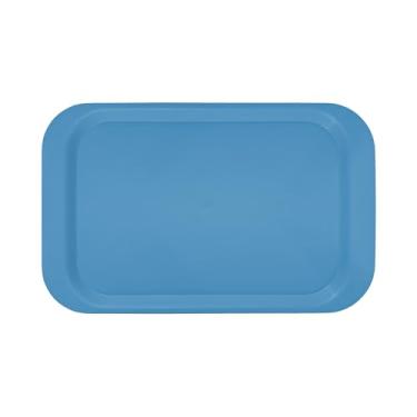 Imagem de Bandeja Plástica 35x22 Pequena Restaurante Fast Food Festa Self Service Café 20 unidades (Azul)
