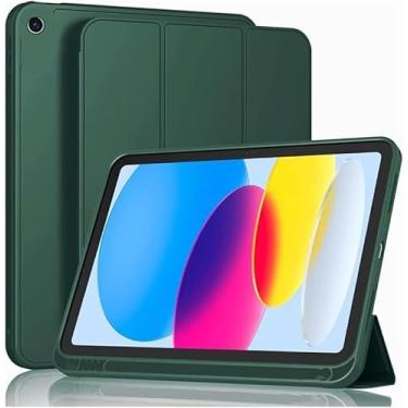 Imagem de Capa Smart Flip Protetora Para Samsung Galaxy Tab A9 SM-X110 SM-X115 de 8,7 Polegadas com Suporte de Caneta - Liga/Desliga (Verde)
