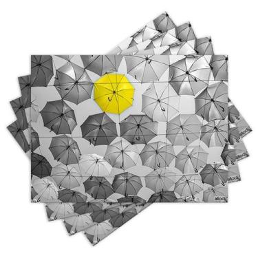 Imagem de Jogo Americano com 4 peças - Umbrela - Guarda Chuva Amarelo - 1568Jo -