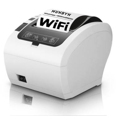 Imagem de Impressora térmica de recibos MUNBYN WiFi USB/LAN/RS232 80mm branca