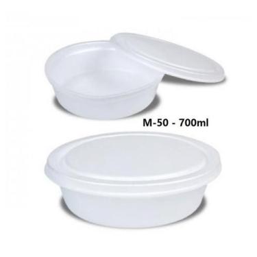 Imagem de 100 Quentinha De Isopor Com Tampa 700Ml N08 M50 Branca - Ultra