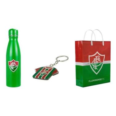 Imagem de Kit Fluminense Chaveiro, Garrafa E Sacola De Presente Fluminense - Mil