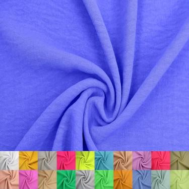 Imagem de Texco Inc Air Flow Cey Yard – 100% poliéster, não esticável, 150 cm de largura, tecido respirável leve 160 g/m2 para vestidos, blusas, vestuário, costura e artesanato DIY, Royal Neon 10 jardas