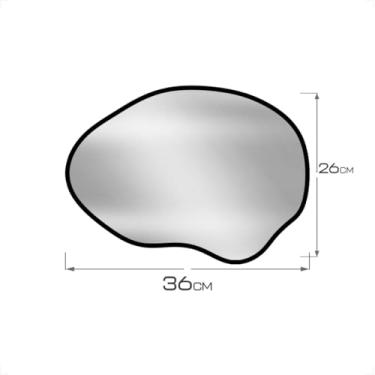 Imagem de Bandeja Espelhada de Luxo Decorativa Orgânica Borda em Couro Lavabo Cantinho do Café (Café, Vértice36x26)