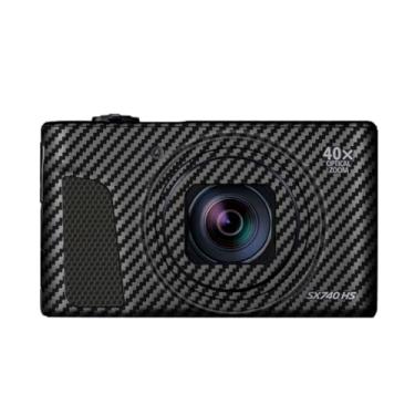 Imagem de SX740HS Película de vinil antirriscos para câmera Canon PowerShot SX740 HS 40x adesivo de acessórios de fotografia de desenho animado (fibra de carbono preto)