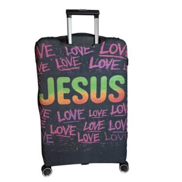 Imagem de Capa para Mala de Viagem Proteção e Identificação com Estampa Cristã G