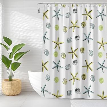 Imagem de FINEBAT Forro de cortina de chuveiro 72 x 72, forro de chuveiro leve de plástico impermeável 4G para banheiro, com furos de ilhós e 3 pesos magnéticos resistentes