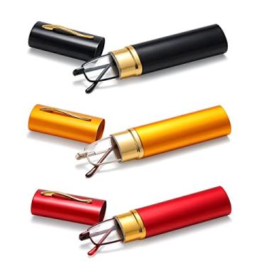 Imagem de DABYDA Óculos de leitura de caneta fina - Leitores de bolso finos com clipe de caneta, mini leitores leves com luz azul, (preto, dourado, vermelho), 1.50