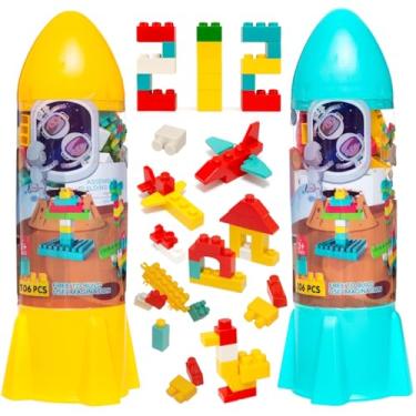Imagem de Kit 2 Super Foguetes 212 Peças Blocos de Montar Leg Didático