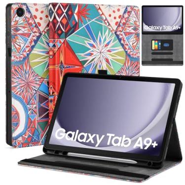 Imagem de DETUOSI Capa protetora de couro premium para Samsung Galaxy Tab A9+/A9 Plus 27.9 cm 2023 (SM-X210/X216/X218) com suporte para lápis Marrocos