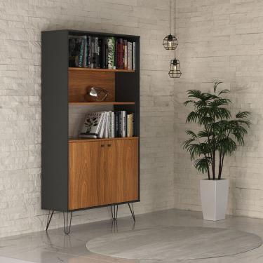 Imagem de Estante Hit - Freijó/Preto 6195