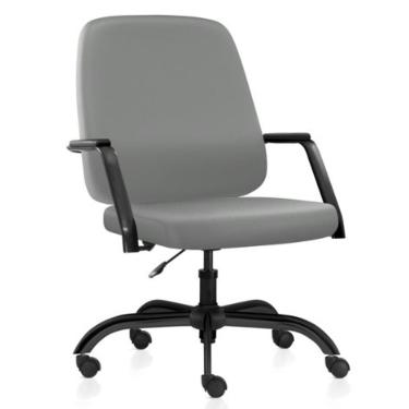 Imagem de Cadeira Executiva Diretor Base Giratória Hub F02 Sintético Cinza - Lyam Decor