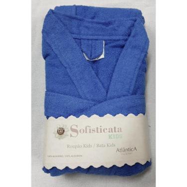 Imagem de Roupão Felpudo Infantil Sofisticata Atlântica Tamanho 8 Azul