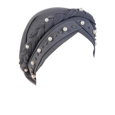 Imagem de Gorro feminino Beading Índia Muçulmano Ruffle Cancer Chemo Beanie Turb