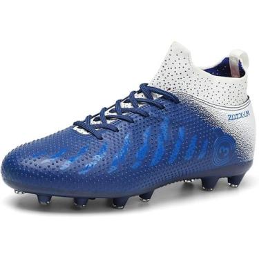 Imagem de Tênis de futebol masculinos de futebol com pontas longas, couro e borr