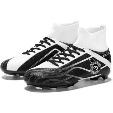 Imagem de Tênis de futebol masculinos de futebol com pontas longas, couro e borr