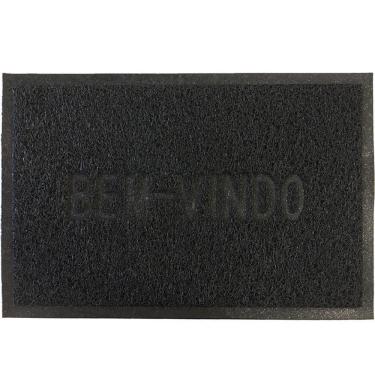 Imagem de Capacho Vinílico Color Block 60X40Cm Grafite Preto