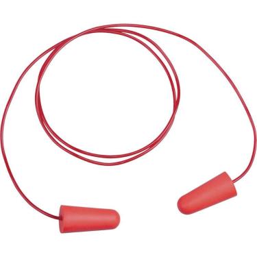 Imagem de Protetor Auricular Plug Conic Vermelho Com Cordão Espuma PU Descartável Delta Plus