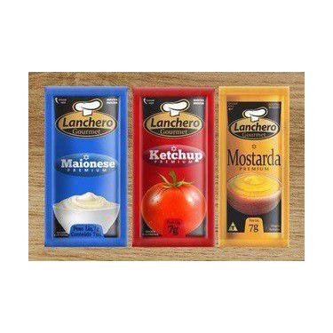 Imagem de Kit ketchup + maionese + mostarda lanchero sachê