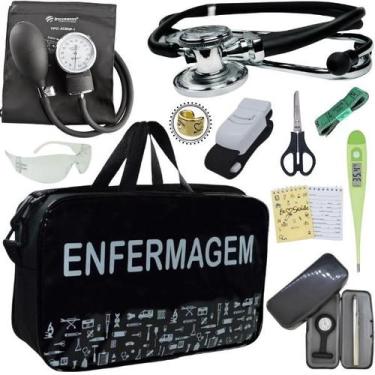 Imagem de Kit Bolsa Cores Aparelho Pressao Esfigmomanometro Enfermagem Incoterm,