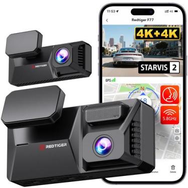 Imagem de Dash Cam REDTIGER F77 4K+4K frontal e traseira com armazenamento de 12