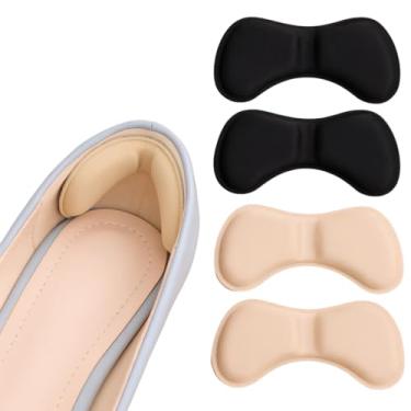 Imagem de Kit 4 Pares Protetor Calcanhar Calcanheira Tênis Sapatos Folgados Bege e Preto